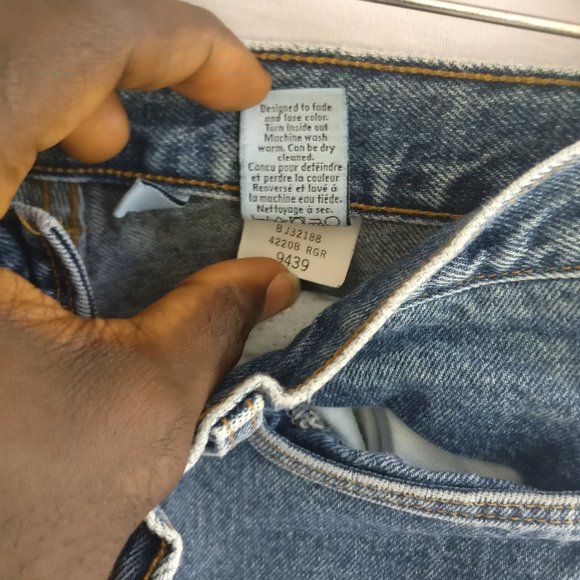 CALVIN KLEIN Vintage 90s SAILOR-CUT FLARE JEANS in BLUE WASH w7 +MEASUREMENTS - Picture 8 of 8